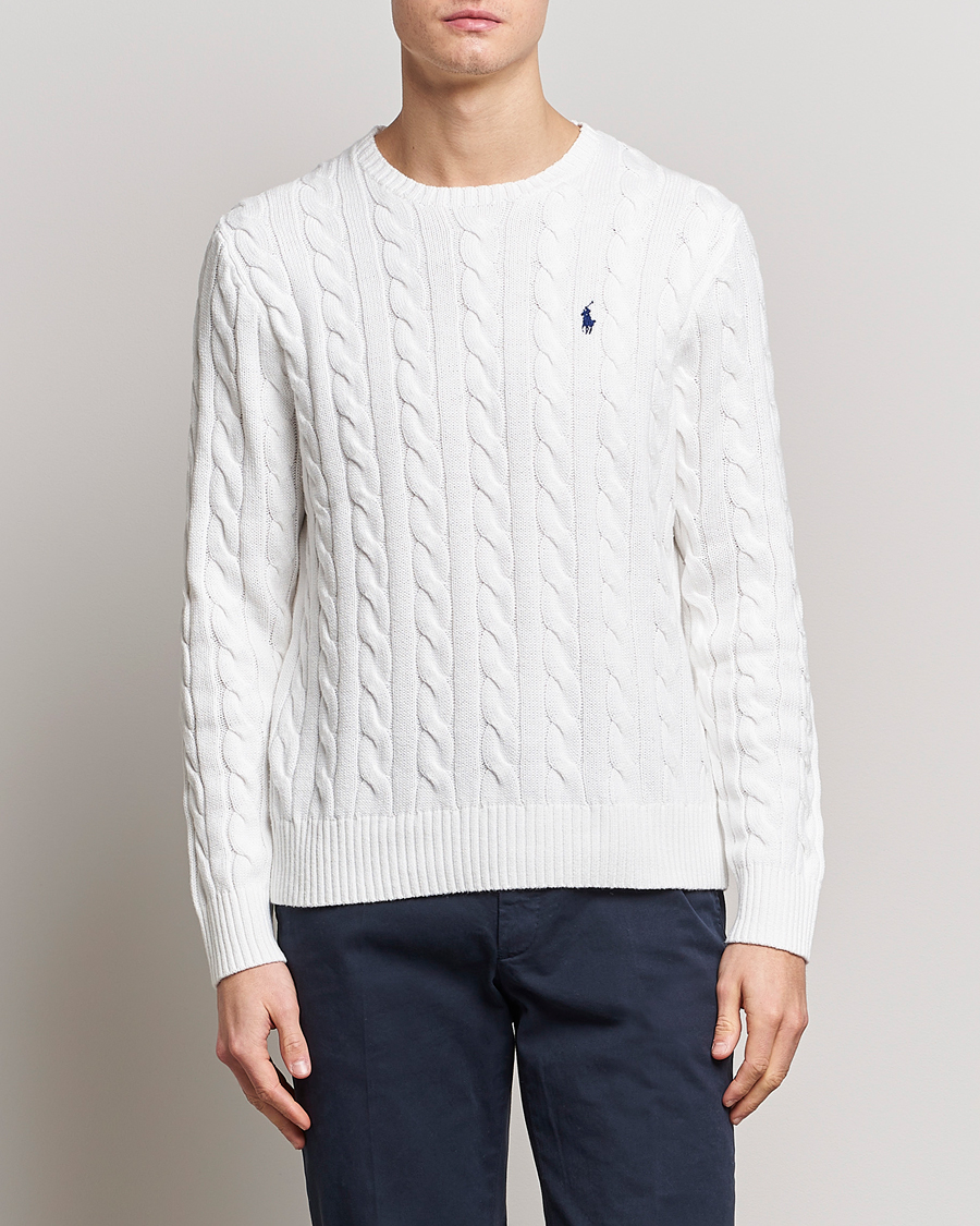 Men | Sweaters & Knitwear | Polo Ralph Lauren | Cotton Cable Pullover White