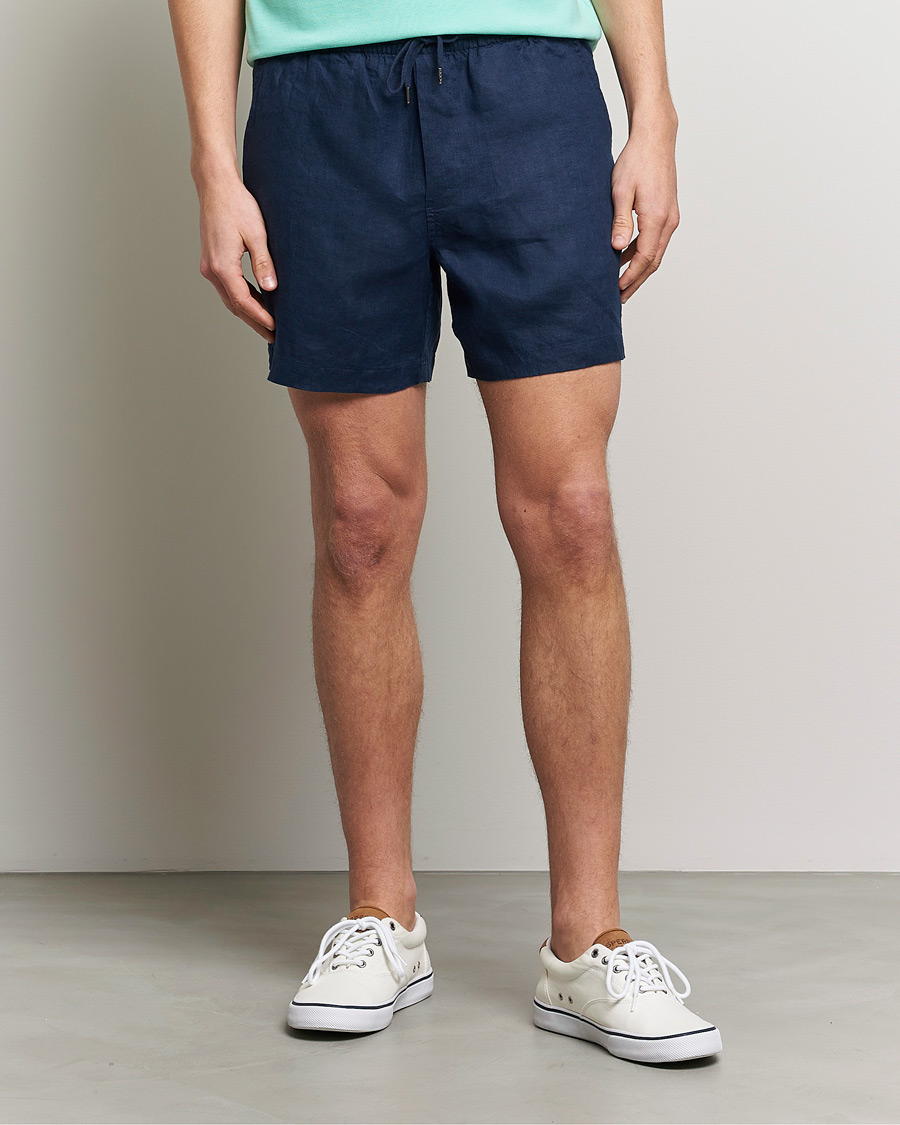 Men | Only Polo | Polo Ralph Lauren | Prepster Linen Drawstring Shorts Newport Navy