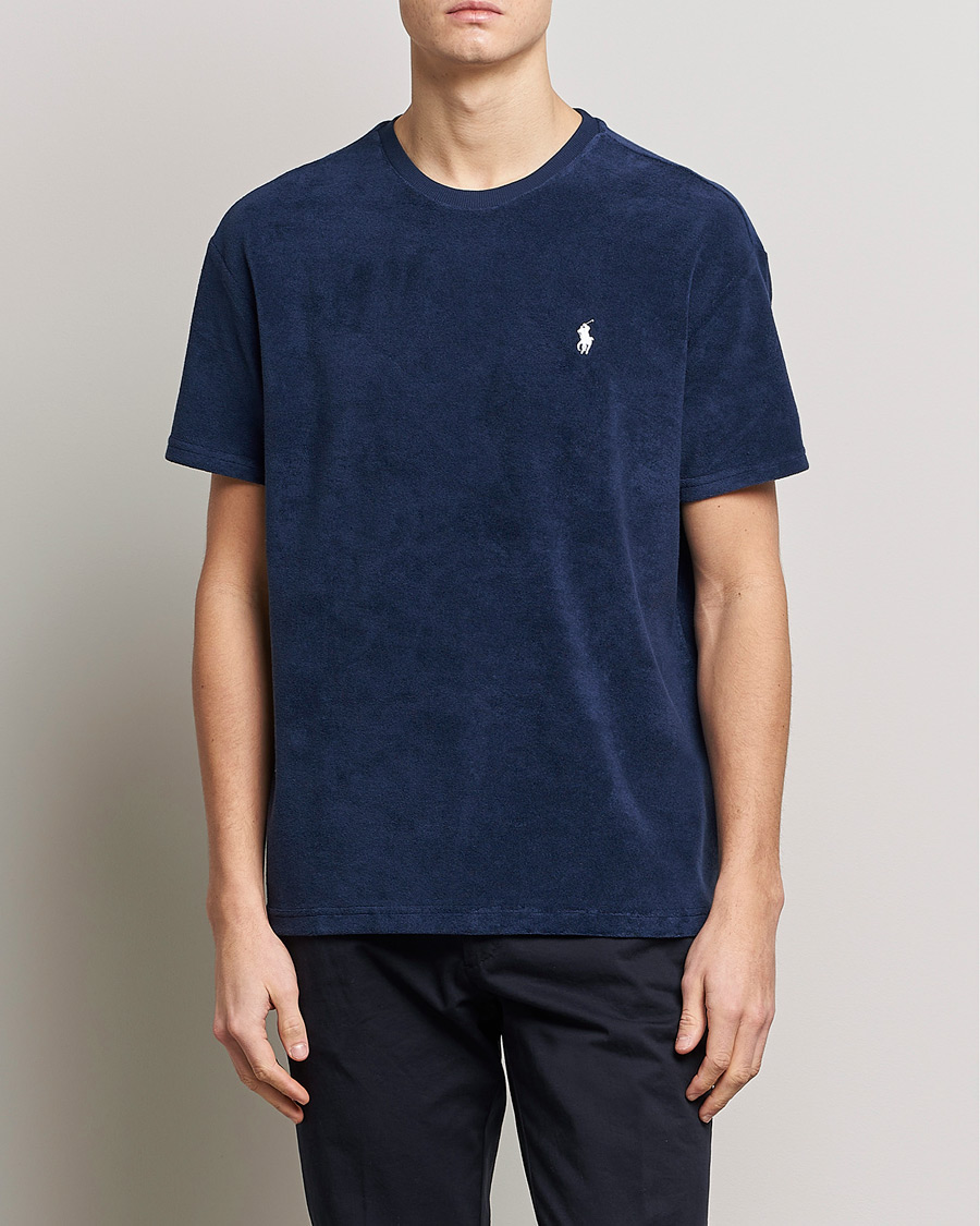 Men | T-Shirts | Polo Ralph Lauren | Cotton Terry Crew Neck T-shirt Newport Navy