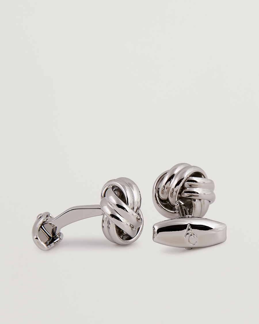 Men | Accessories | Amanda Christensen | Knot Cufflink & Shirt Studs Set Silver