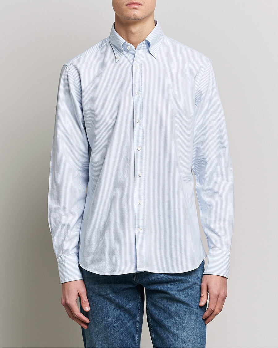 Herr | Stenströms | Stenströms | Fitted Body Oxford Shirt Blue/White