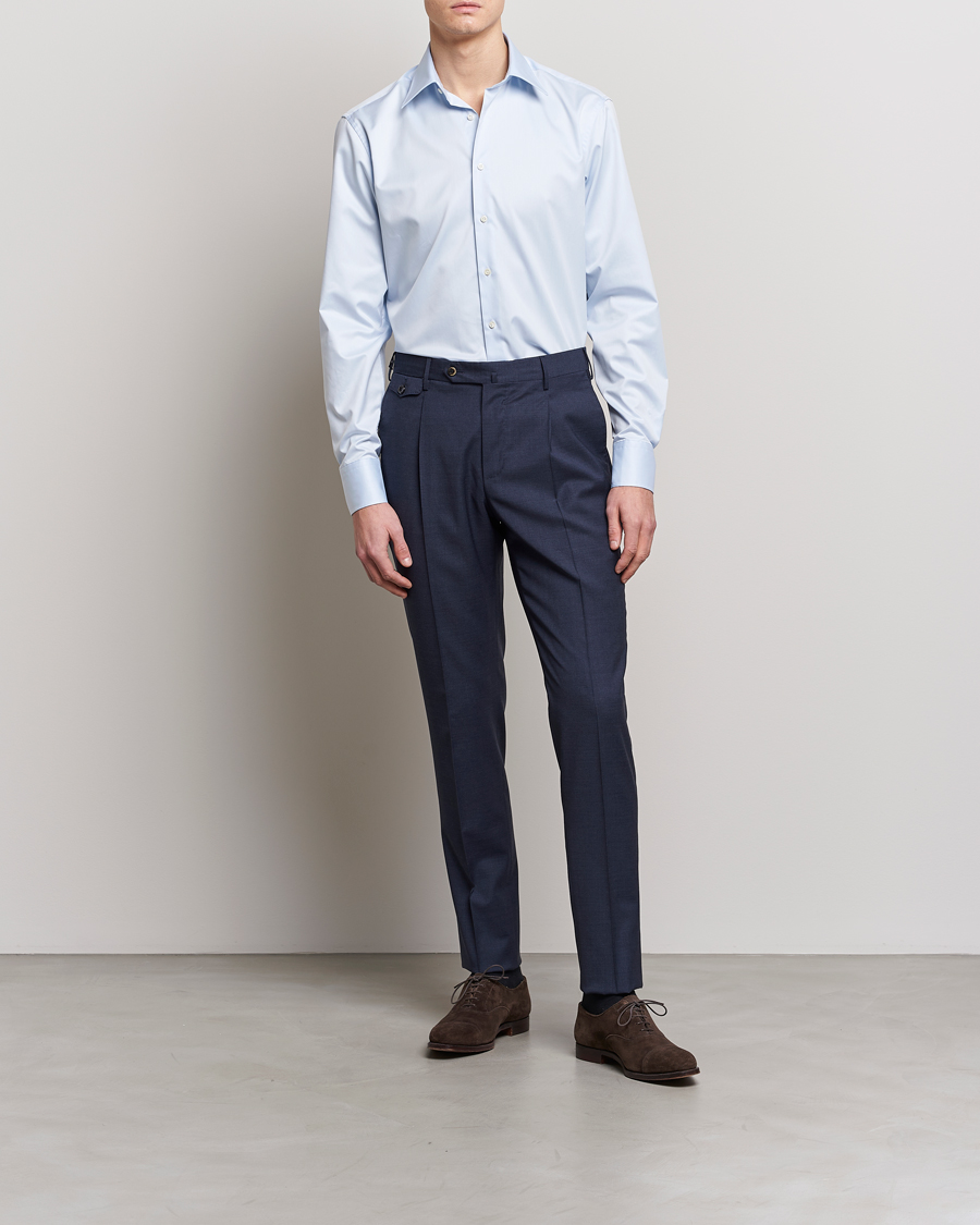 Homme | Stenströms | Stenströms | Fitted Body Kent Collar Shirt Light Blue