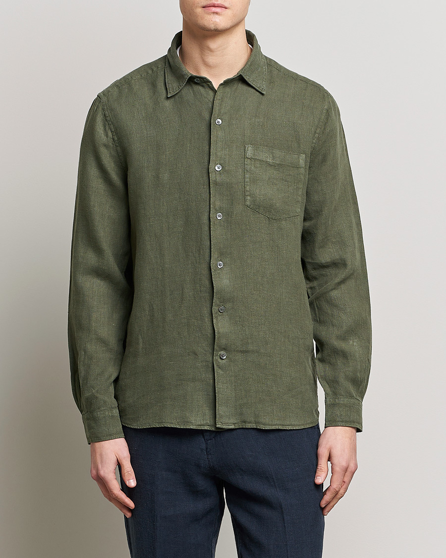 Homme | Chemises | A Day\'s March | Abu Linen Shirt Seaweed