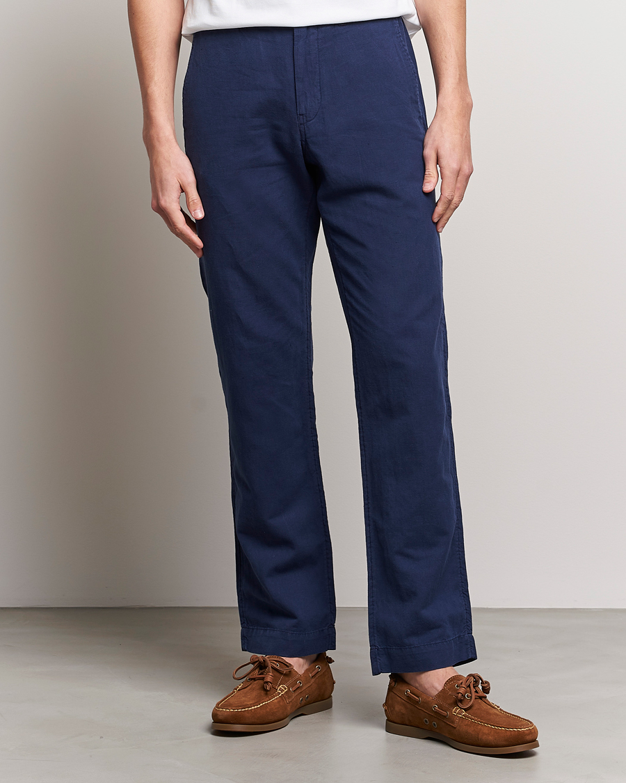 Men | Trousers | Polo Ralph Lauren | Cotton/Linen Bedford Chinos Newport Navy