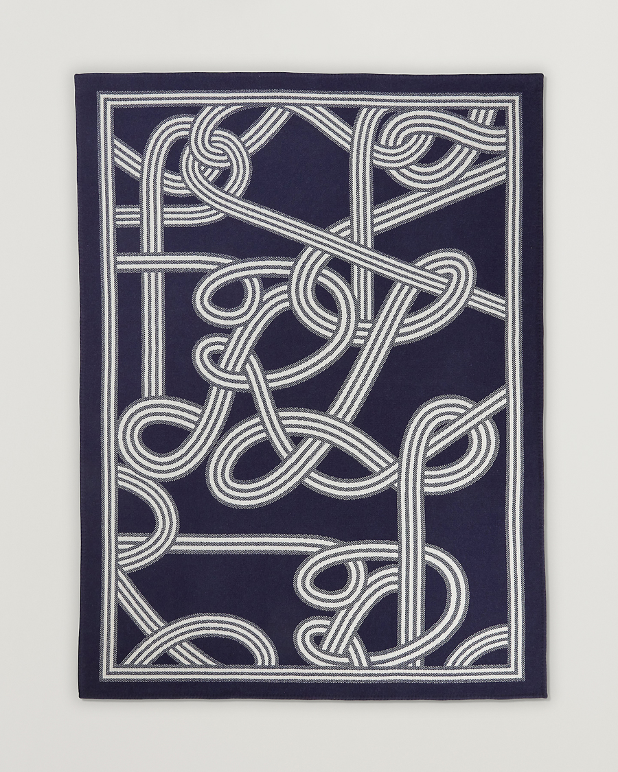 Men | Blankets | Ralph Lauren Home | Berken Wool/Cashmere Signature Logo Blanket Navy