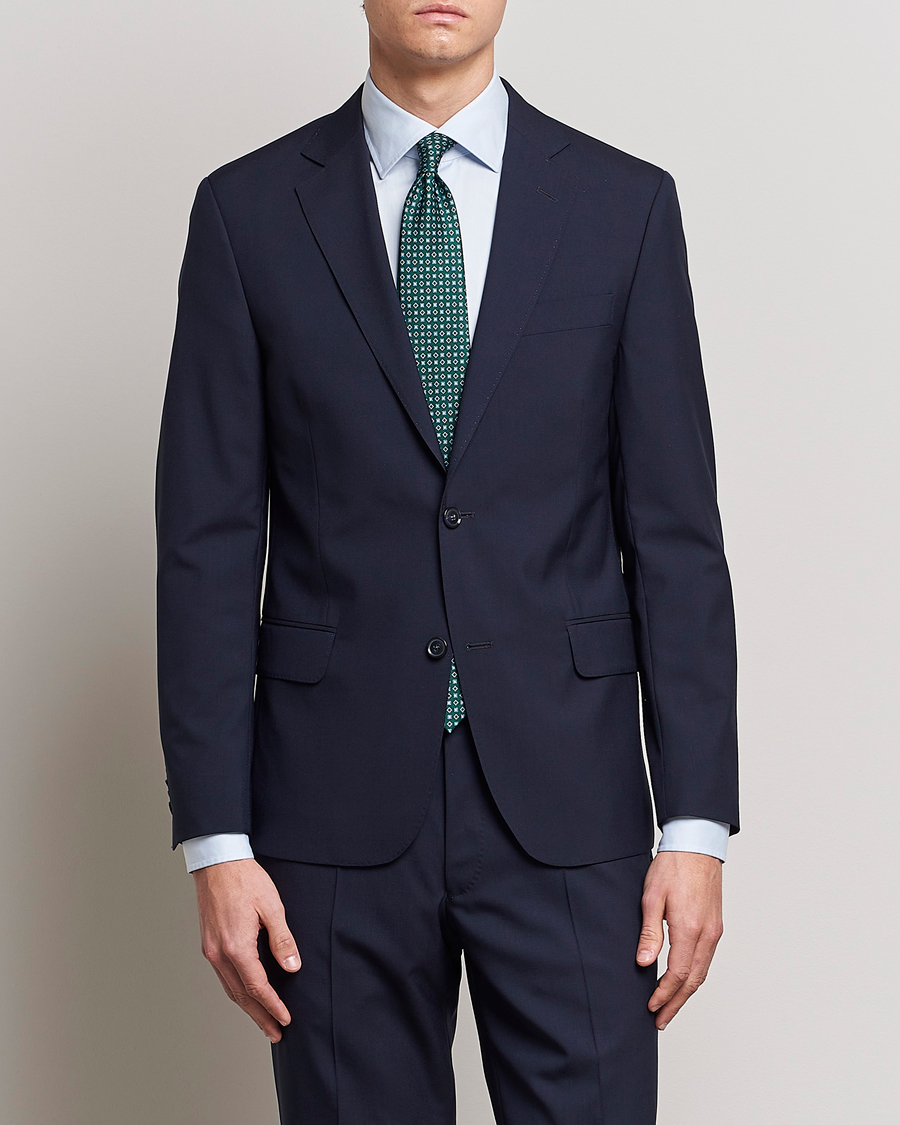 Men | Suit Jackets | Oscar Jacobson | Edmund Wool Blazer Blue