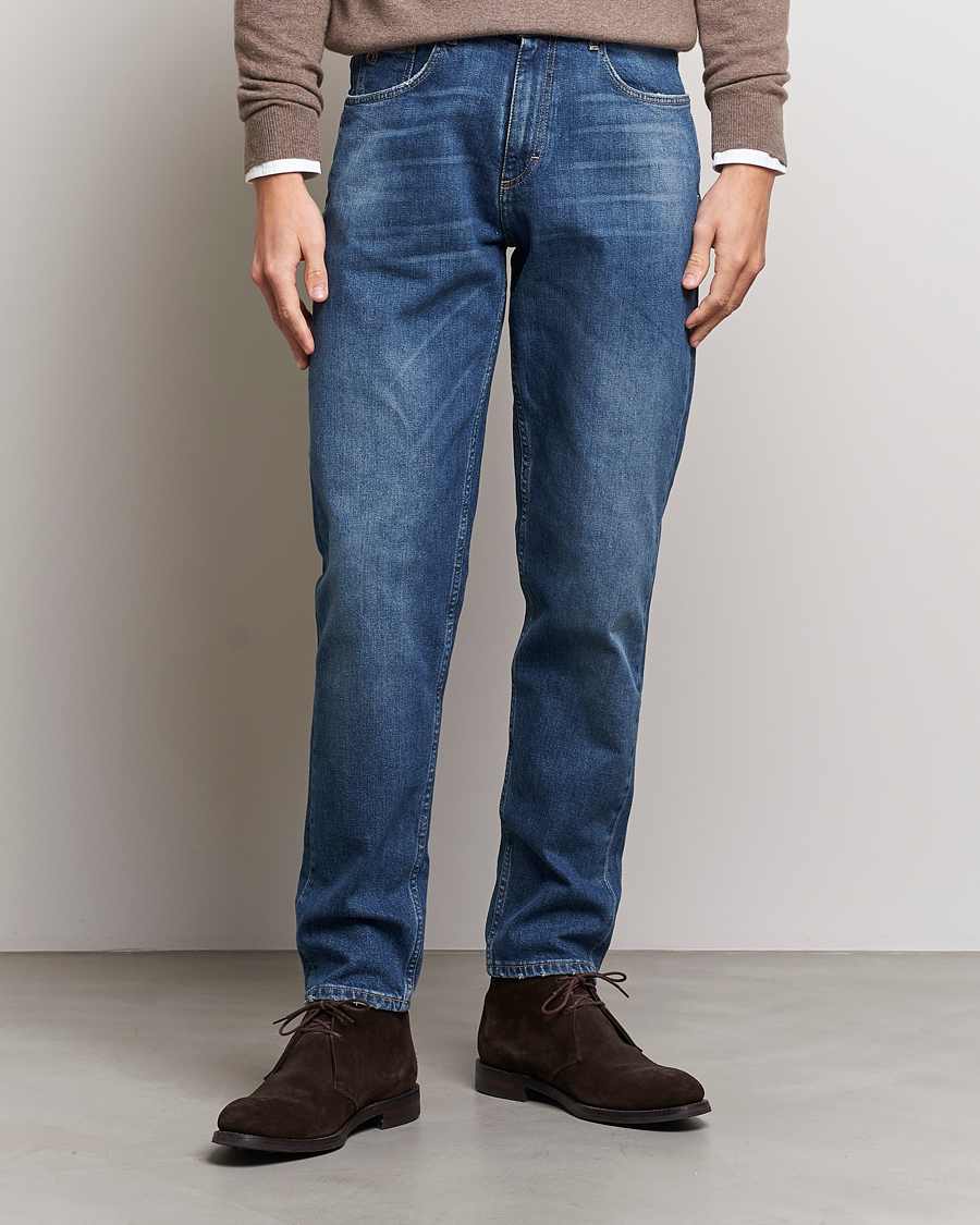 Men | Blue jeans | Oscar Jacobson | Karl Cotton Stretch Jeans Vintage Wash