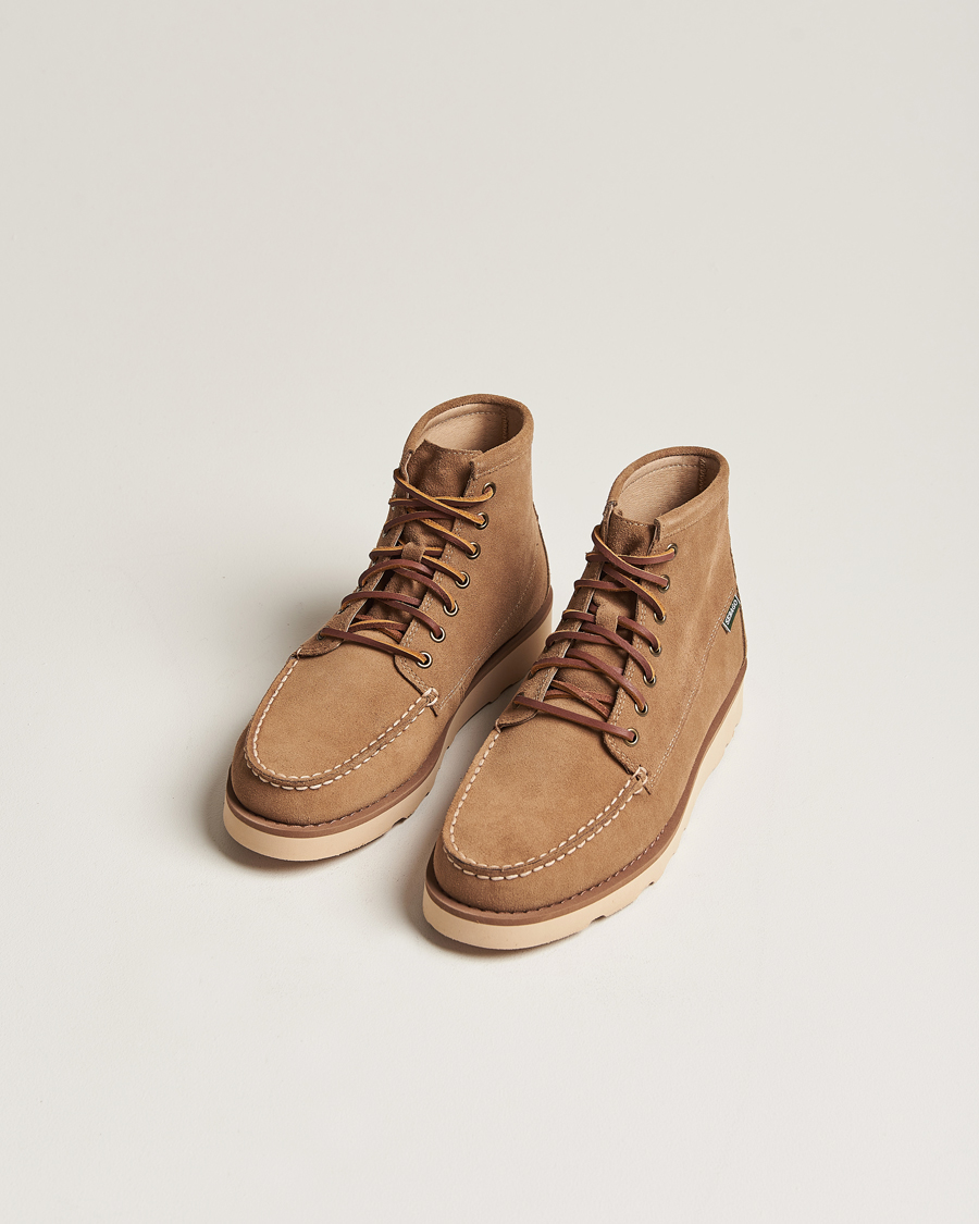 Men | Lace-up Boots | Sebago | Tala Oiled Suede Mid Boot Beige Camel