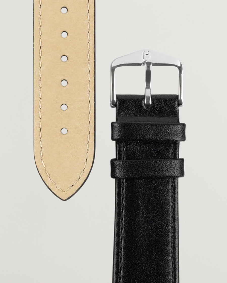 Men | HIRSCH | HIRSCH | Osiris Calf Leather Watch Strap Black