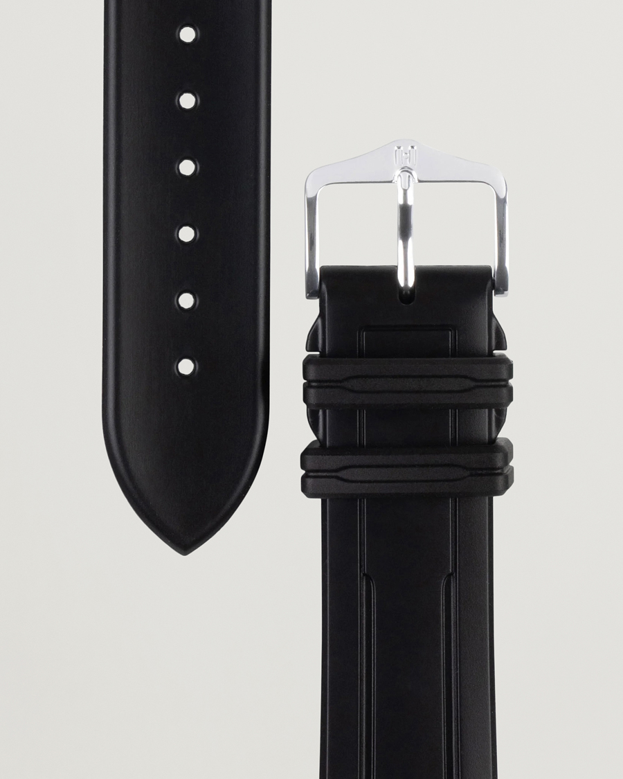 Homme | Bracelets De Montres | HIRSCH | Hevea Rubber Watch Strap Black
