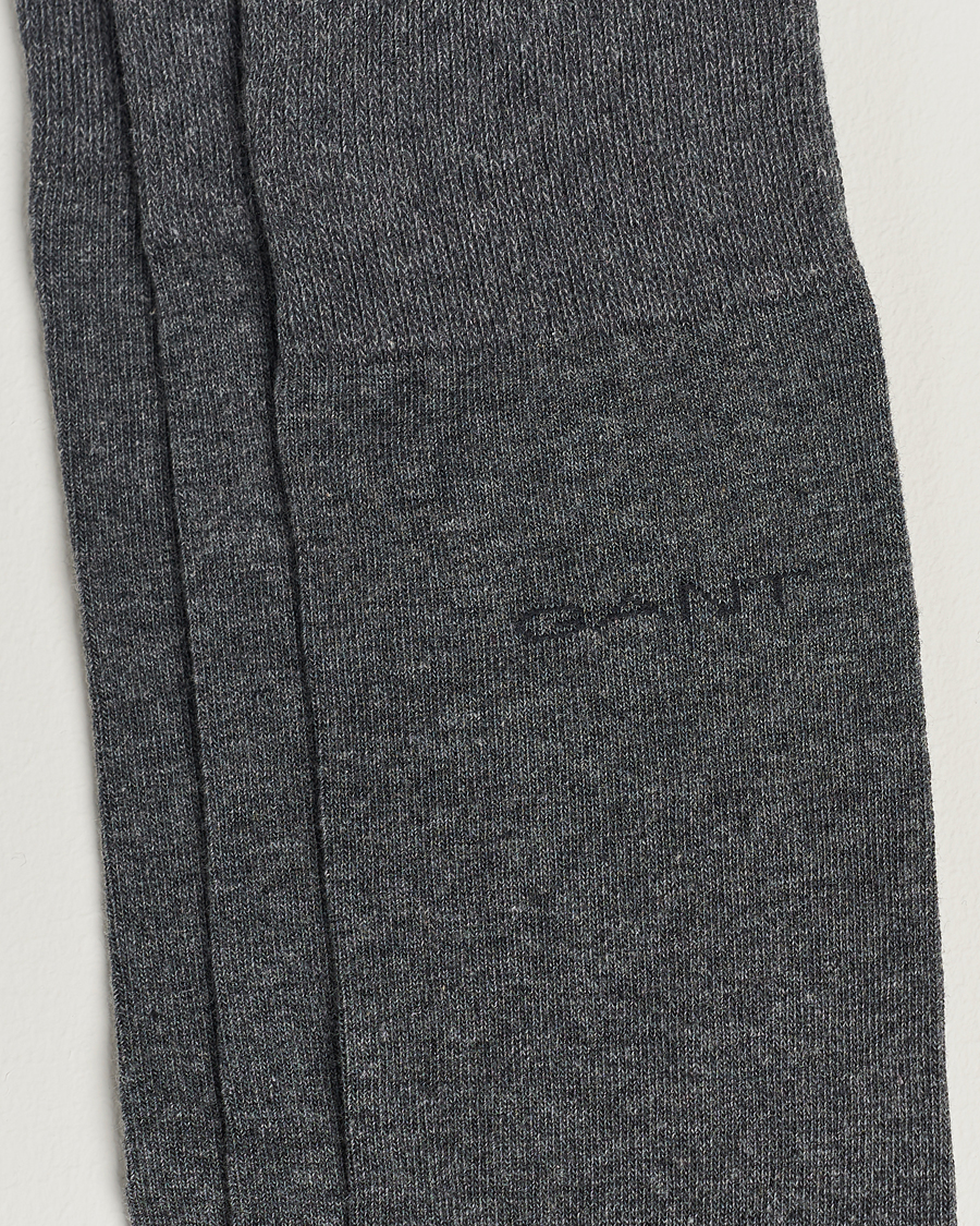 Herr | Underkläder | GANT | 3-Pack Cotton Socks Charcoal Melange
