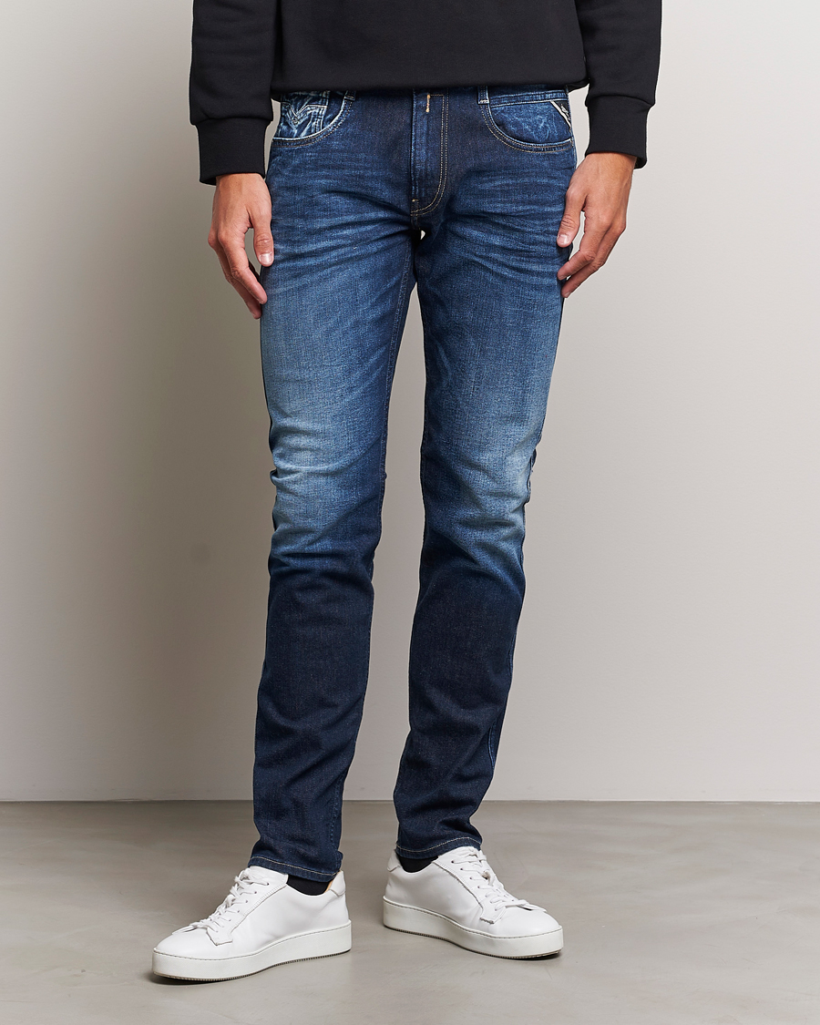 Men | Clothing | Replay | Anbass Super Stretch Bio Jeans Dark Blue