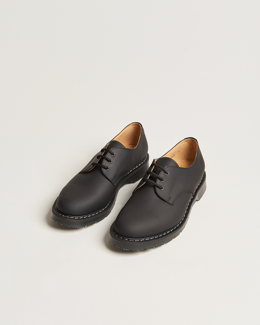 Men | Derby Shoes | Solovair | 3 Eye Gibson Shoe Black Greasy