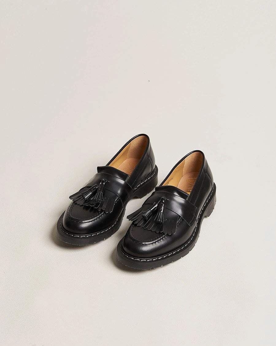 Men | Shoes | Solovair | Tassel Loafer Black Shine