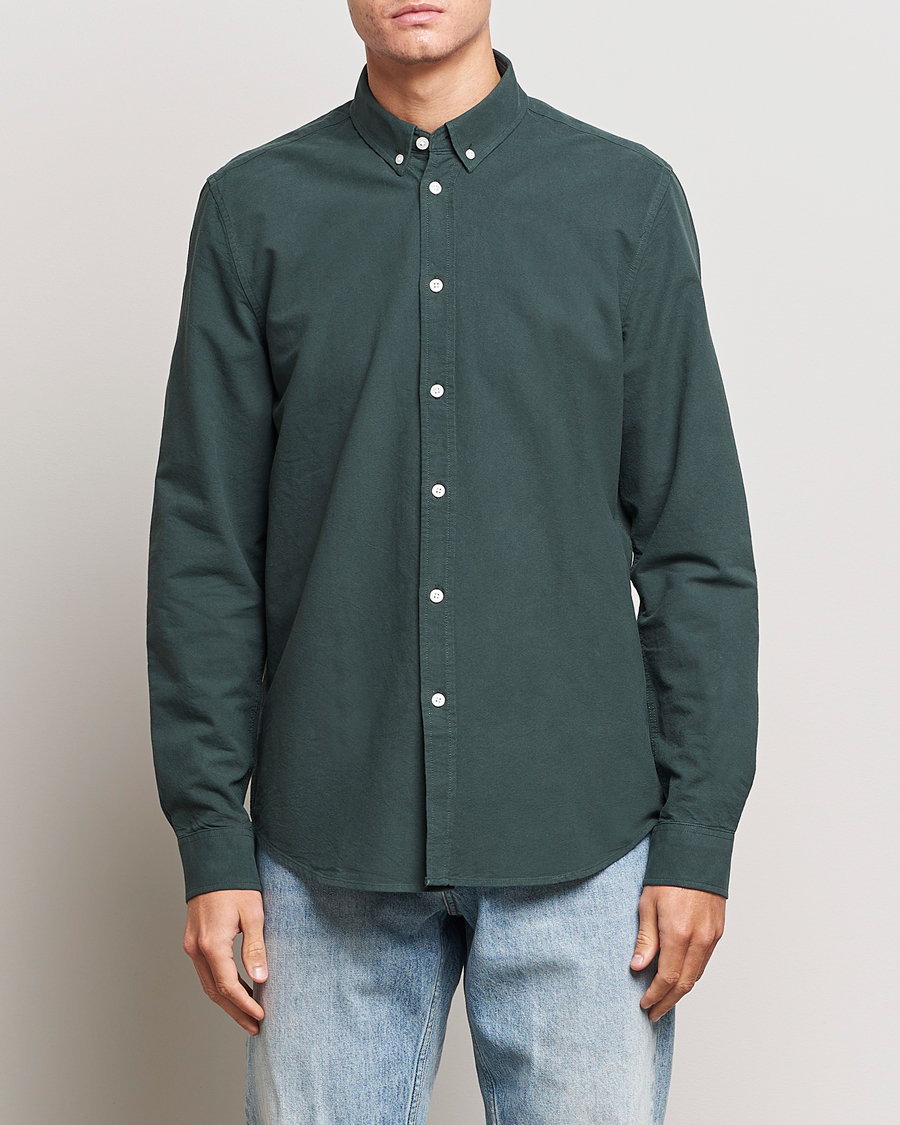 Men | Clothing | Samsøe Samsøe | Liam Button Down Shirt  Darkest Spruce