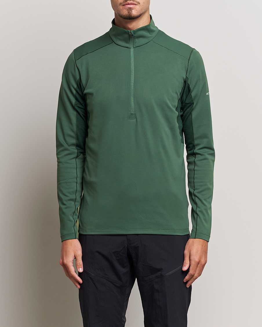 Men | Clothing | Arc\'teryx | Rho Hybrid Half-Zip Boxcar Green