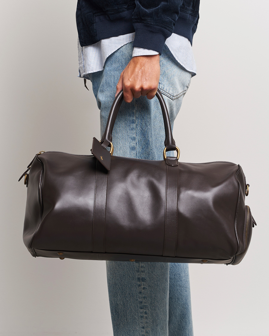 Men | Weekend Bags | Polo Ralph Lauren | Leather Dufflebag Dark Brown