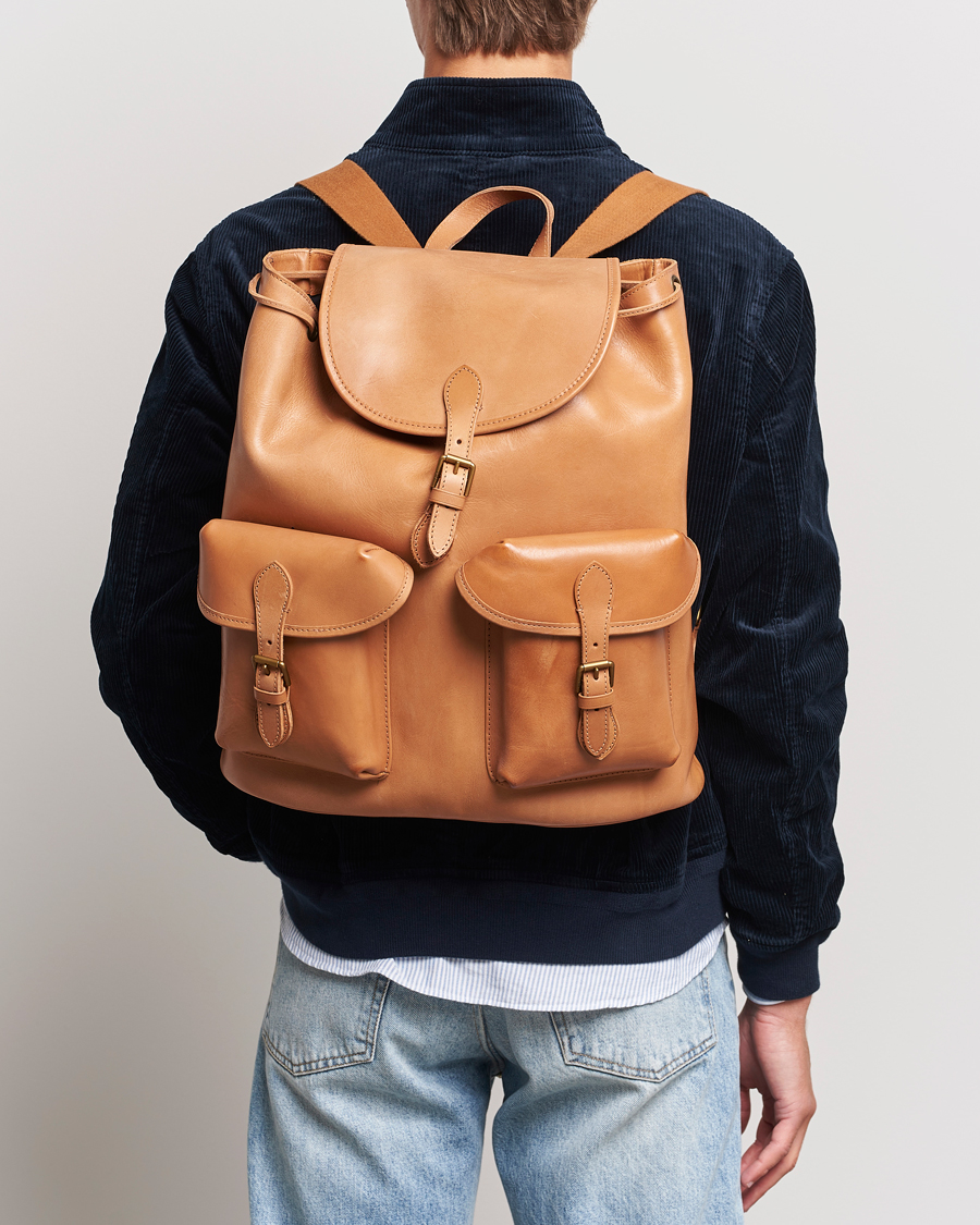 Men | Bags | Polo Ralph Lauren | Heritage Leather Backpack Tan