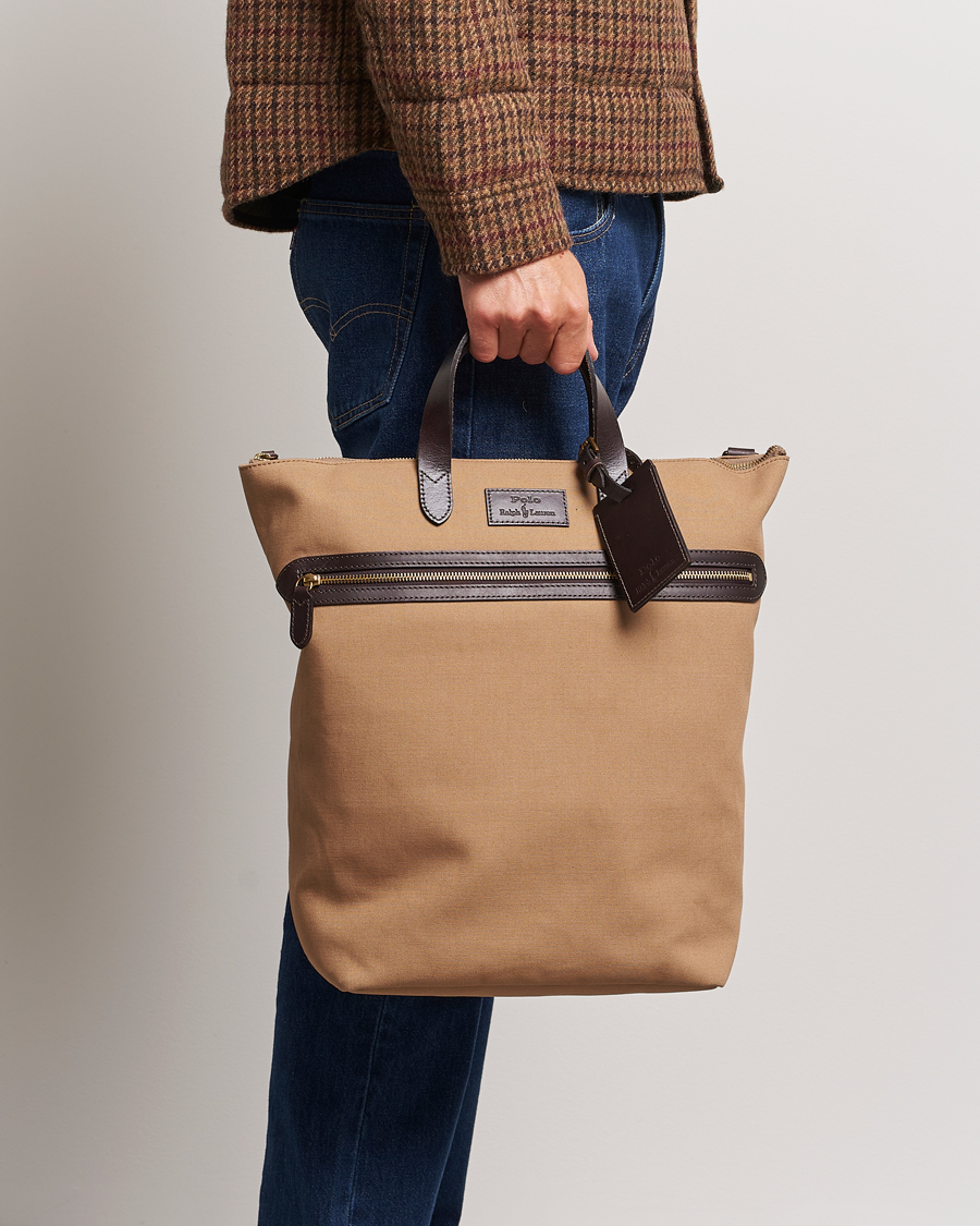 Men | Tote Bags | Polo Ralph Lauren | Canvas Totebag Tan