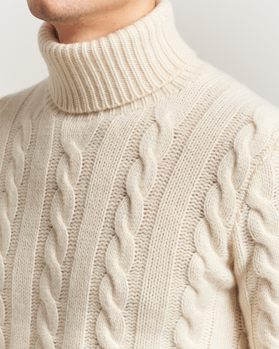 Men | Sweaters & Knitwear | Polo Ralph Lauren | Wool/Cashmere Cable Rollneck Andover Cream