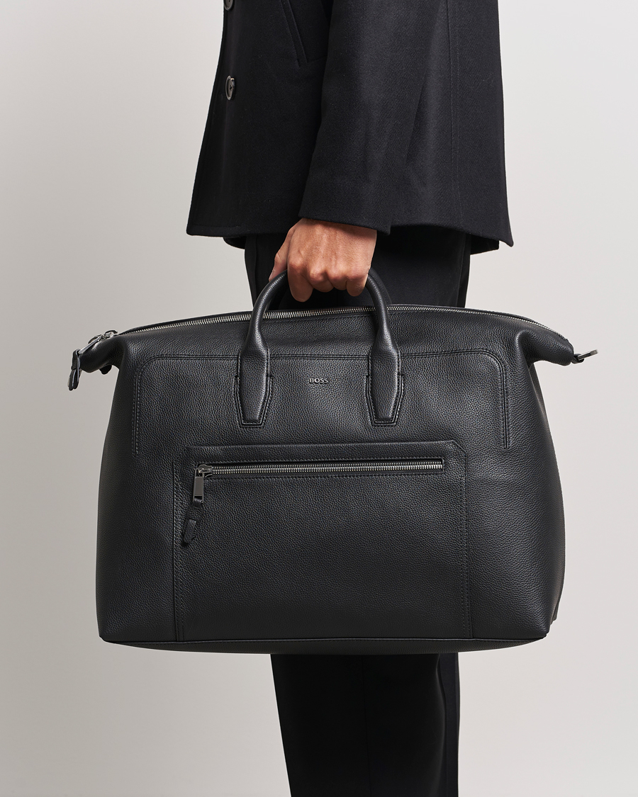 Men | Weekend Bags | BOSS BLACK | Highway Leather Holdall Black