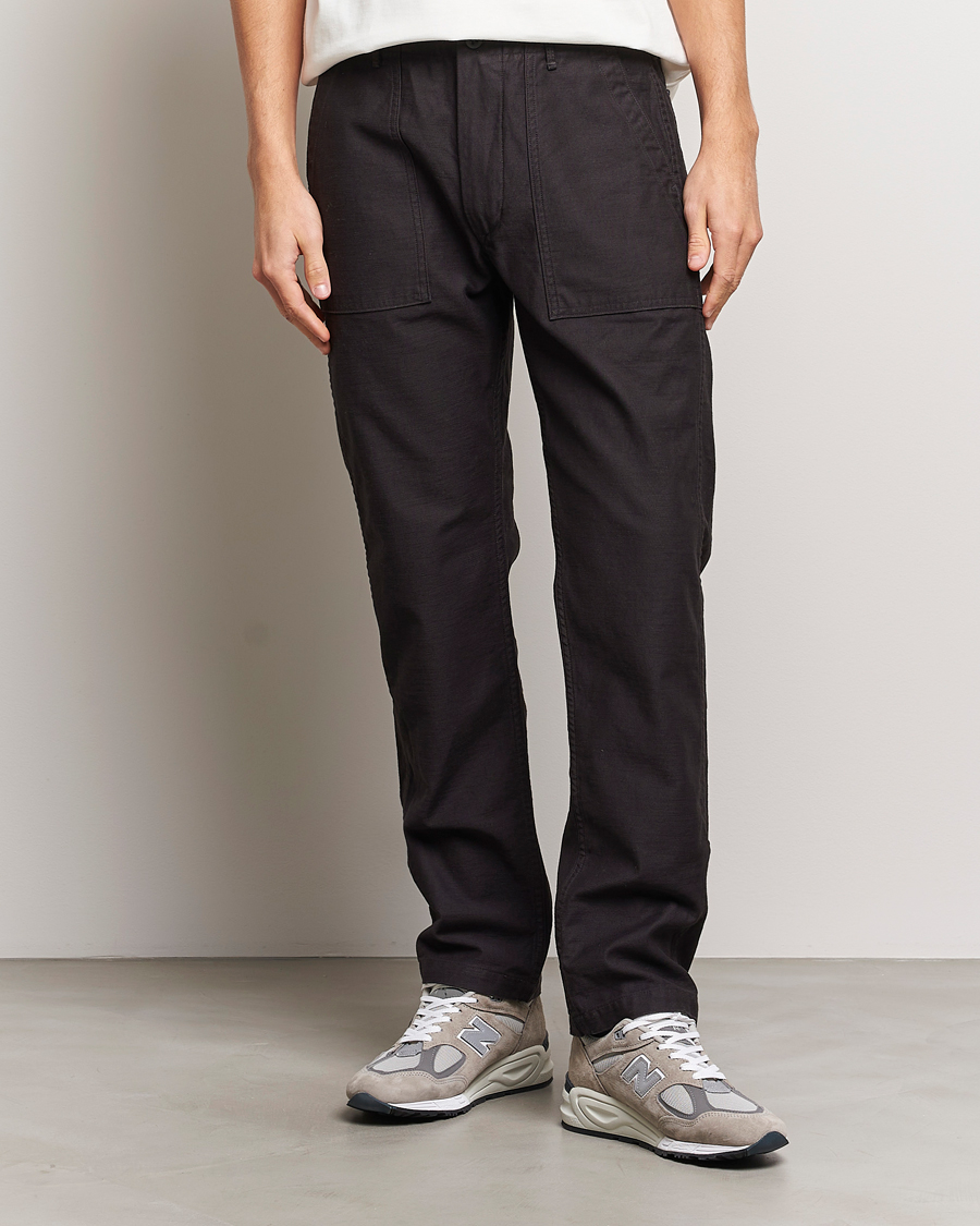 Men | Japanese Department | orSlow | Slim Fit Original Sateen Fatigue Pants Black