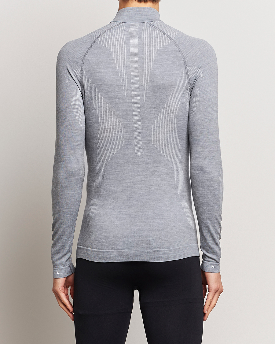 Herr |  | Falke Sport | Falke Long Sleeve Wool Tech half Zip Shirt Grey Heather