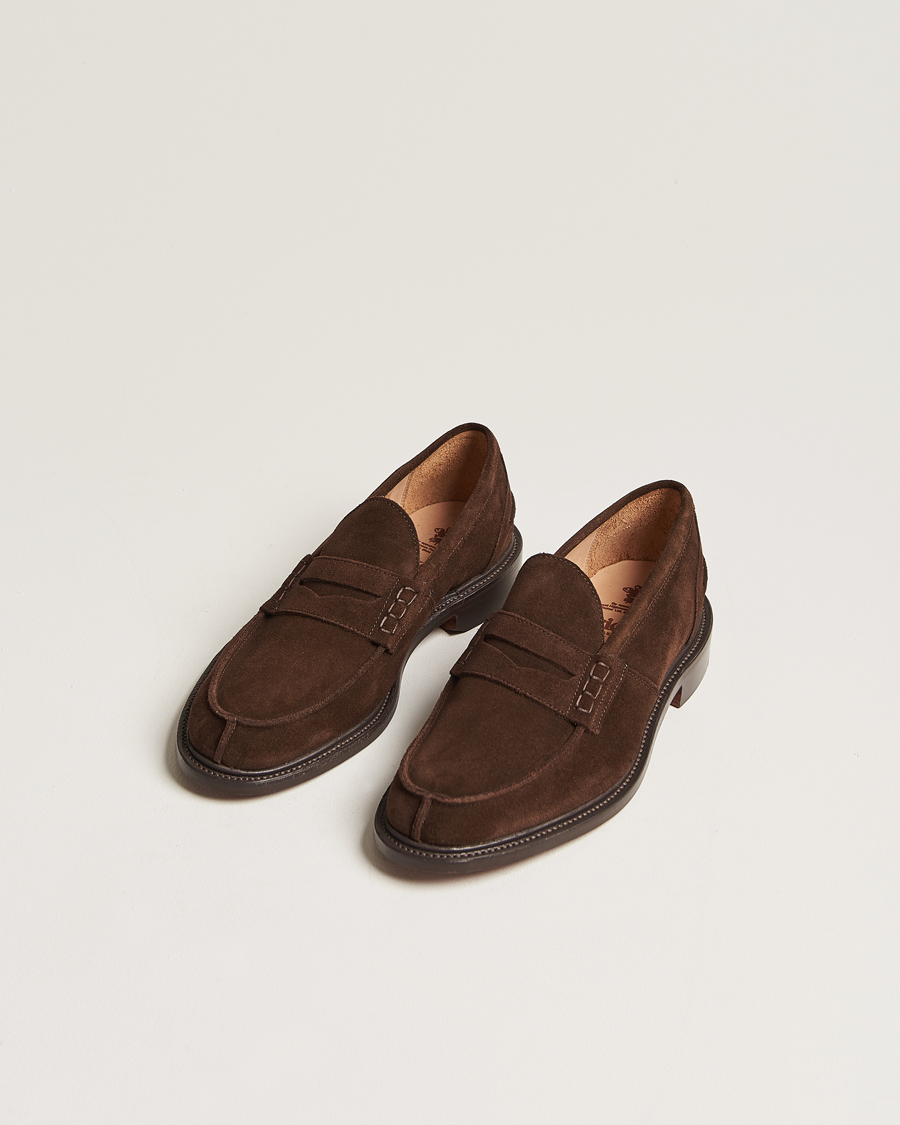 Homme | Loafers | Tricker\'s | James Penny Loafers Chocolate Suede