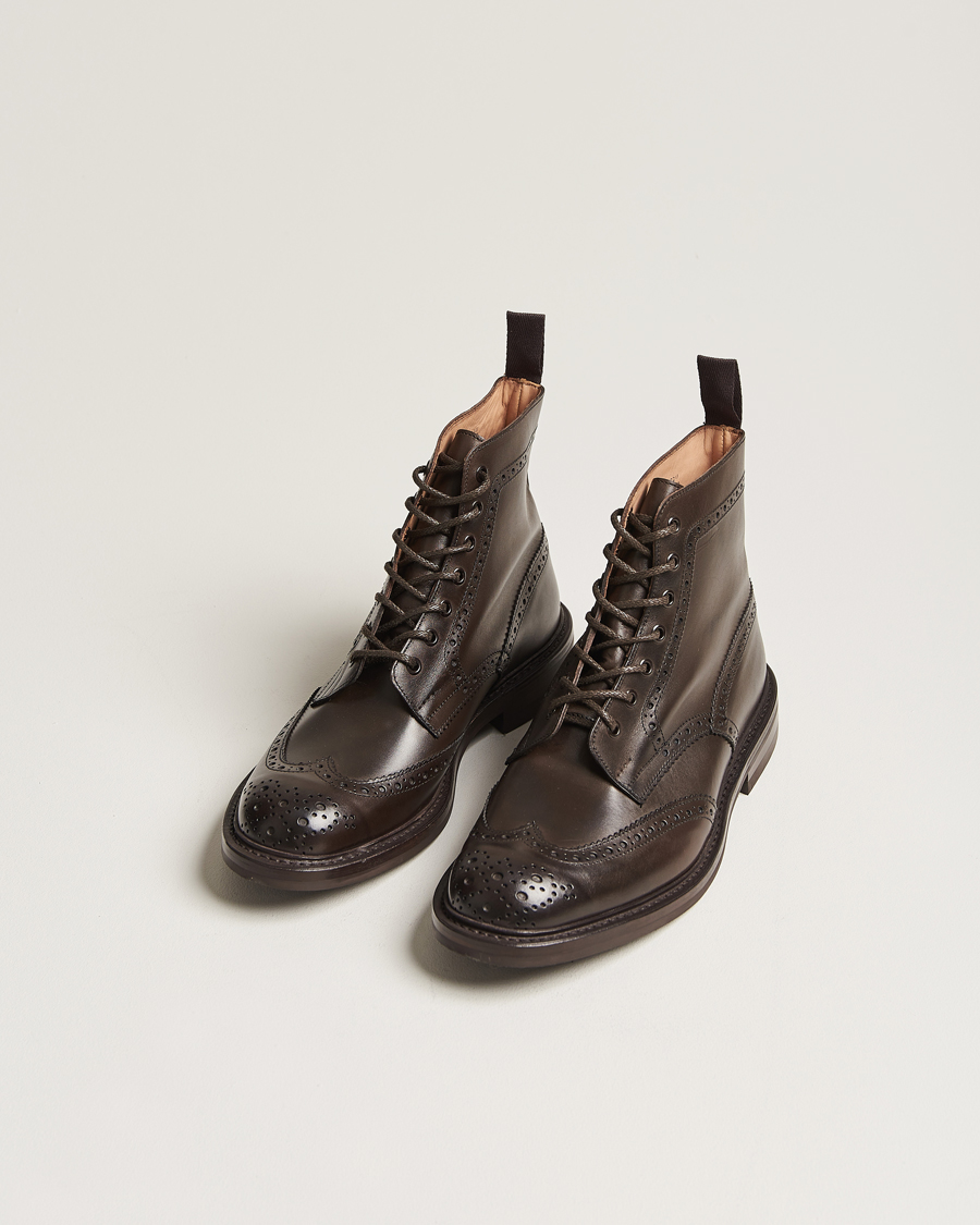 Men | Lace-up Boots | Tricker's | Stow Dainite Country Boots Espresso Calf