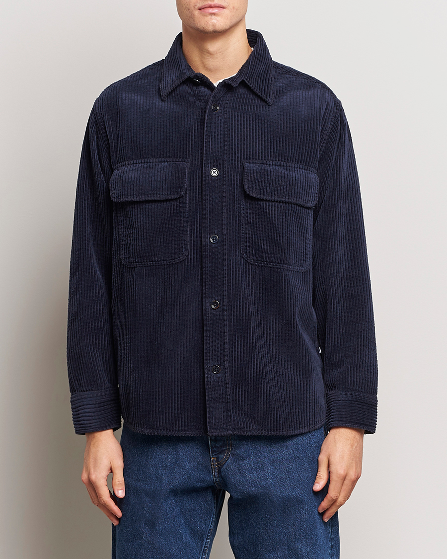 Men | Shirt Jackets | NN07 | Folmer Corduroy Shirt Navy Blue