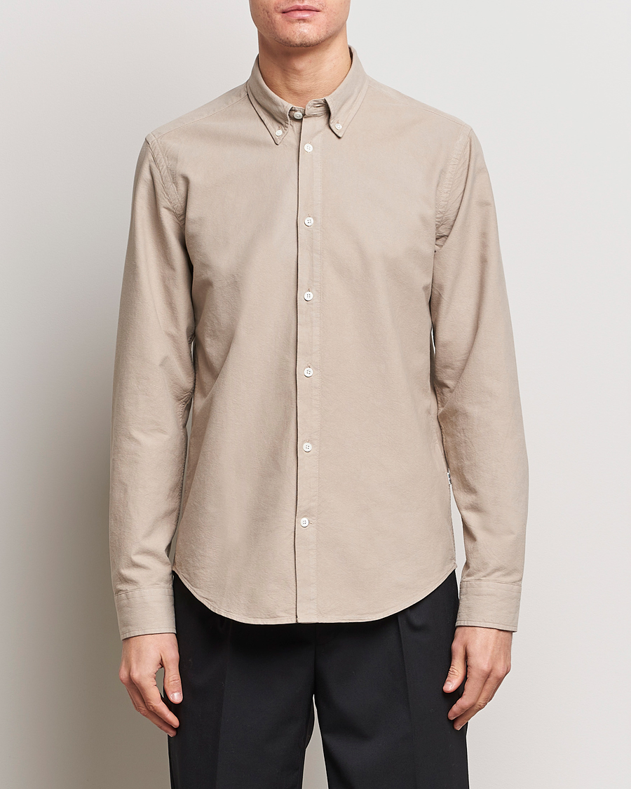Men | Clothing | NN07 | Arne Button Down Oxford Shirt Khaki Sand
