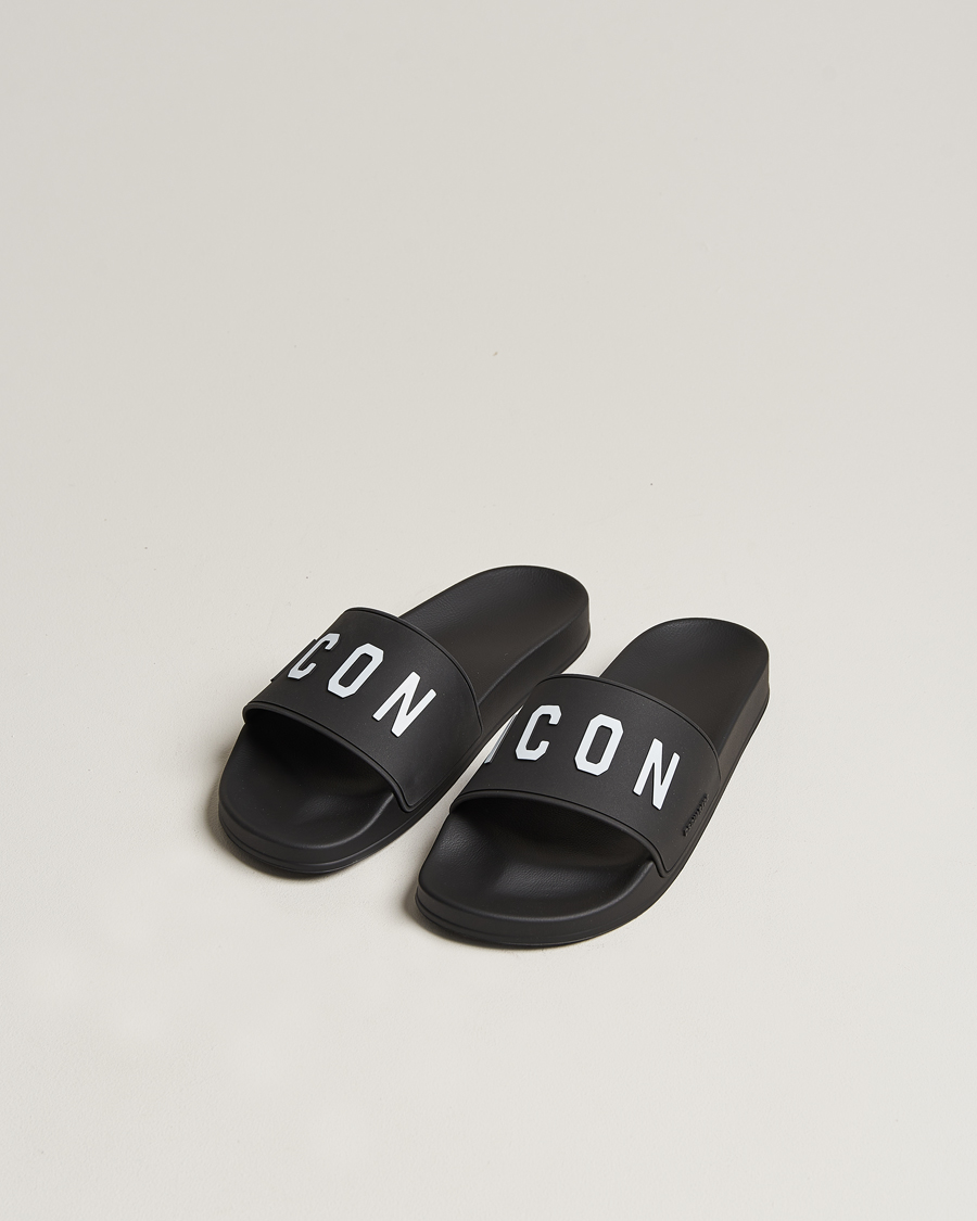 Men | Shoes | Dsquared2 | Be Icon Slides Black