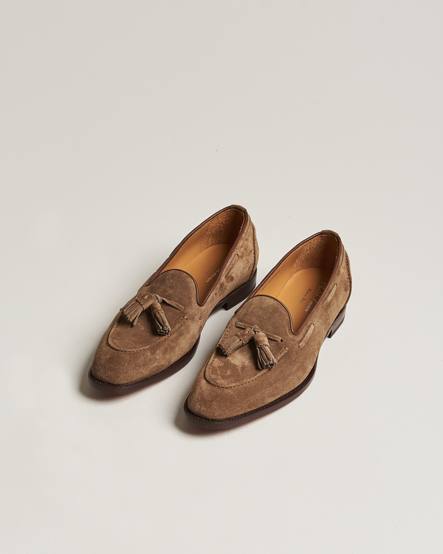 Men | Shoes | Ralph Lauren Purple Label | Suede Tassel Loafers Dark Brown