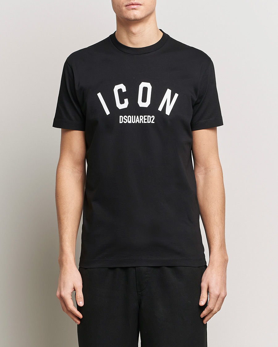 Men | T-Shirts | Dsquared2 | Cool Fit Be Icon Crew Neck T-Shirt Black