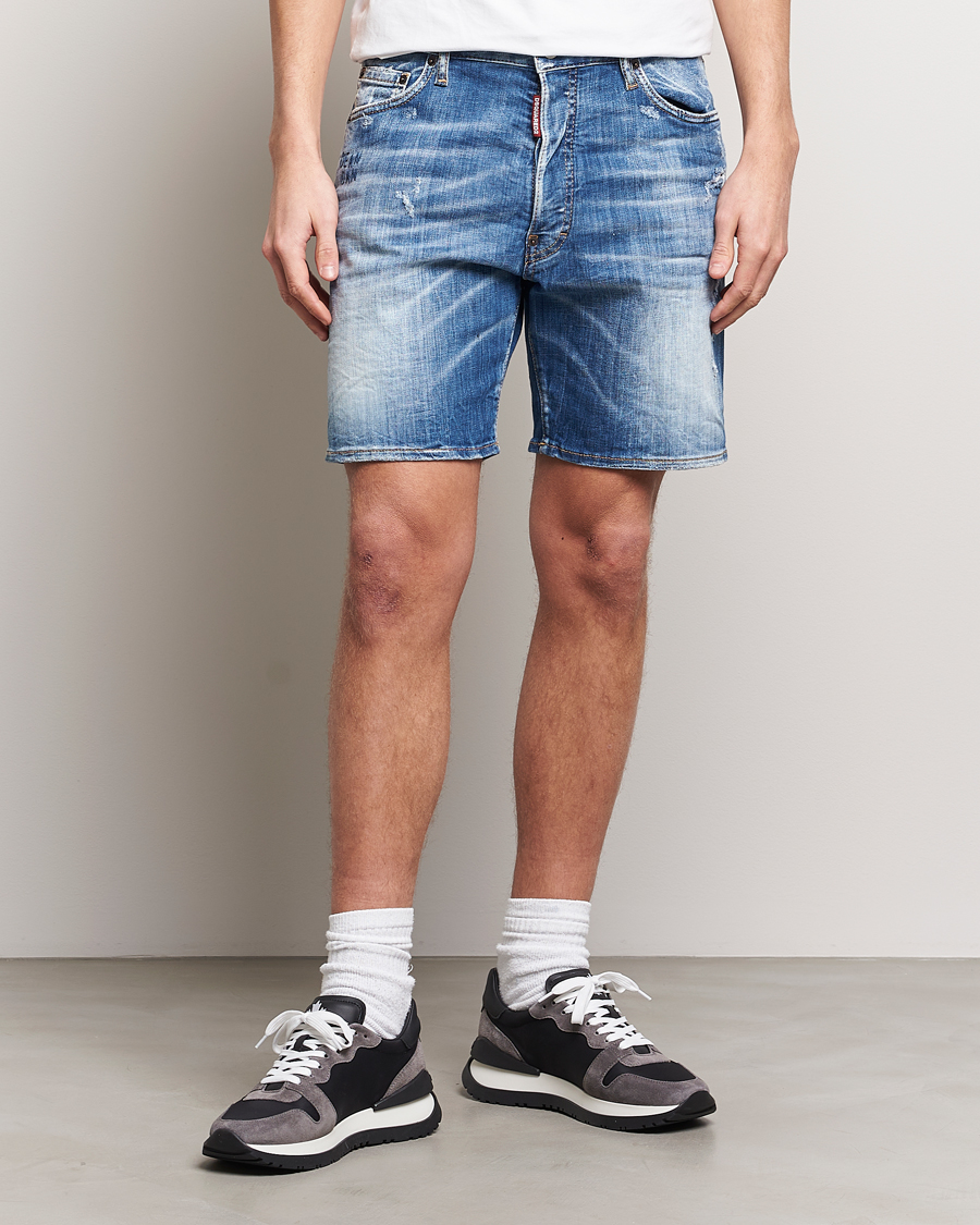 Men | Clothing | Dsquared2 | Marine Denim Shorts Light Blue