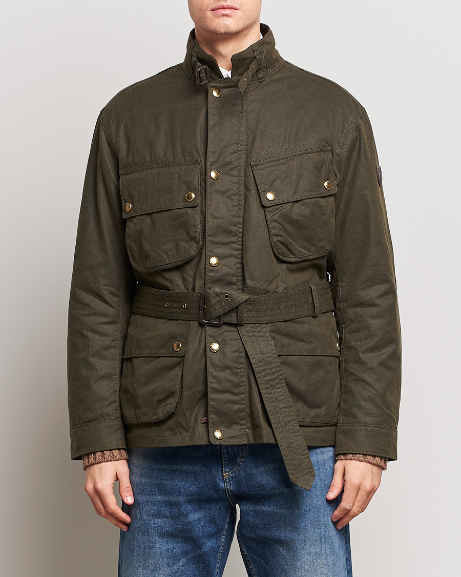 Men | Coats & Jackets | Polo Ralph Lauren | Waxed Field Jacket Oil Cloth Green