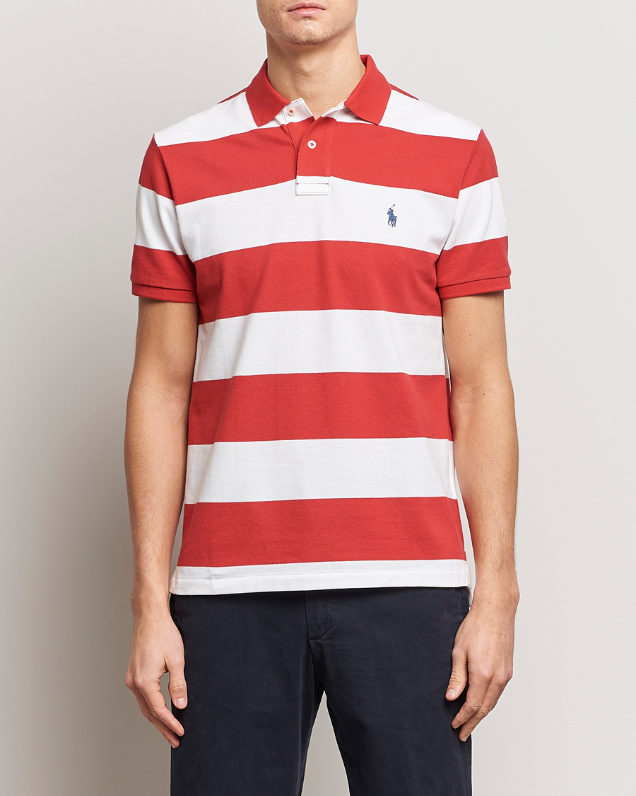 Men | Polo Shirts | Polo Ralph Lauren | Barstriped Polo Post Red/White