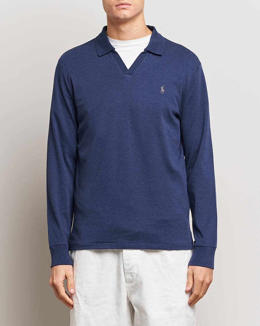 Men | Polo Shirts | Polo Ralph Lauren | Long Sleeve Polo Shirt Navy Heather 