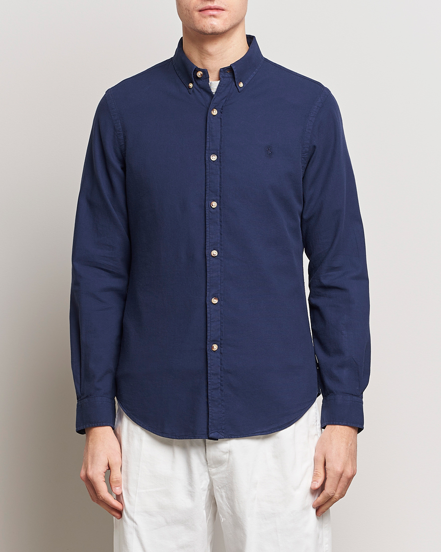 Men | Clothing | Polo Ralph Lauren | Slim Fit Cotton Textured Shirt Dark Indigo