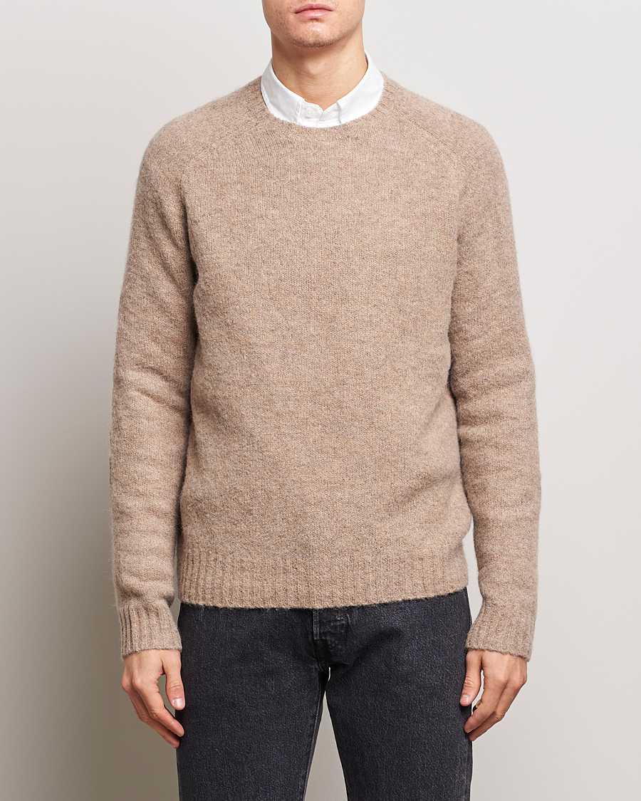 Men | Sweaters & Knitwear | Polo Ralph Lauren | Alpaca Knitted Crew Neck Sweater Oak Brown Heather