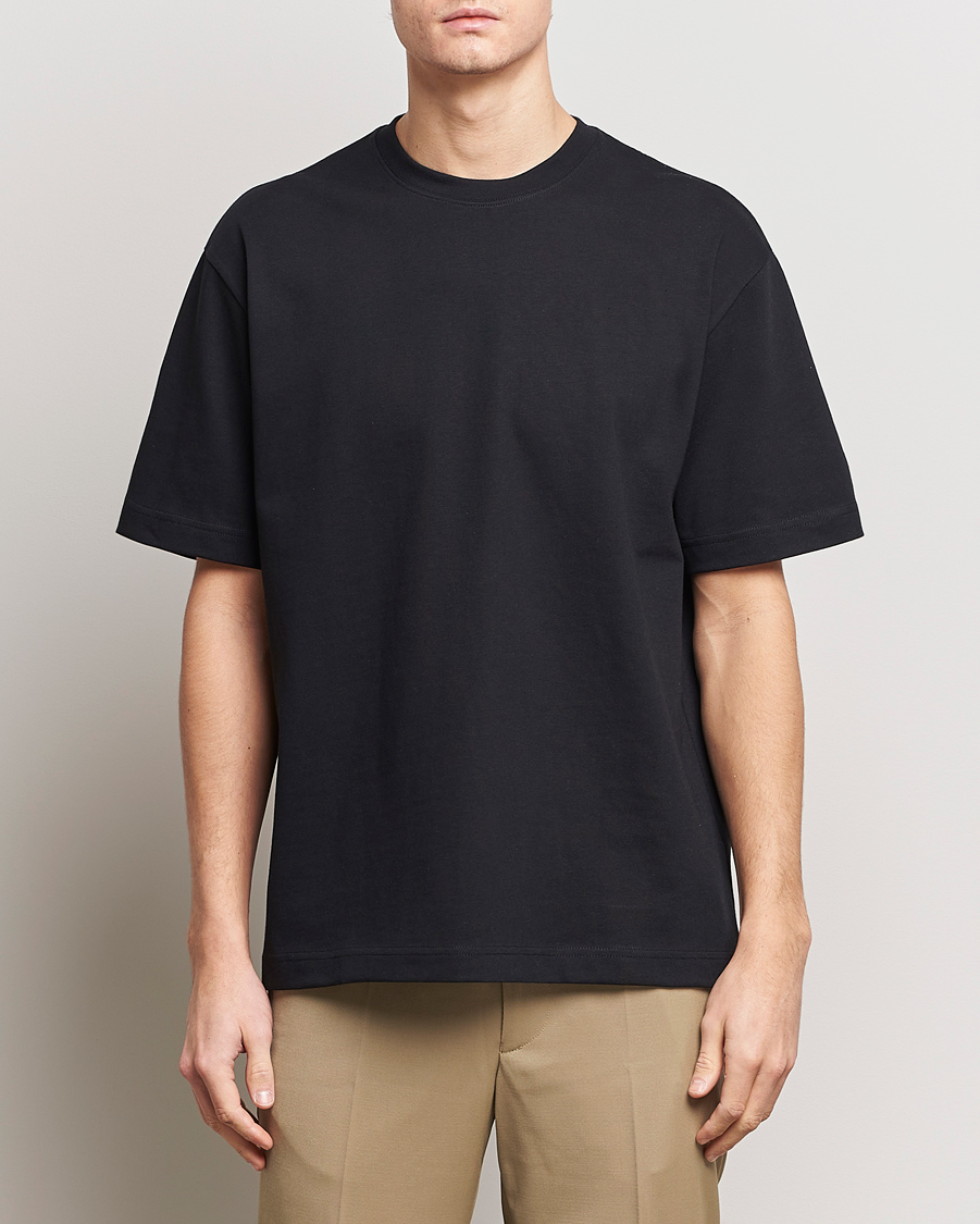 Men | Filippa K | Filippa K | Heavy Cotton Crew Neck T-Shirt Black
