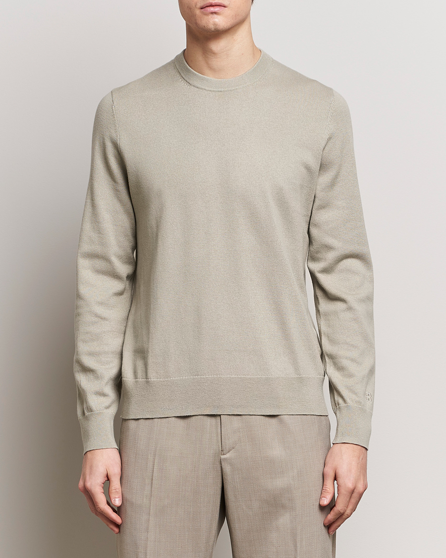 Men | Filippa K | Filippa K | Cotton Merino Sweater Light Sage