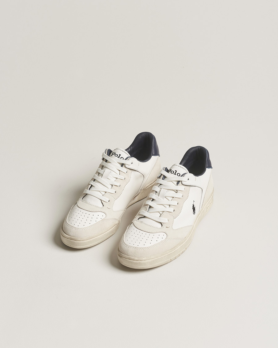 Men | Shoes | Polo Ralph Lauren | Court Luxury Leather/Suede Sneaker White