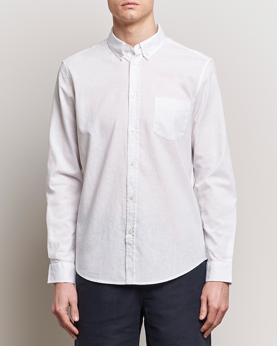 Men | Clothing | Samsøe Samsøe | Liam Linen/Cotton Shirt White