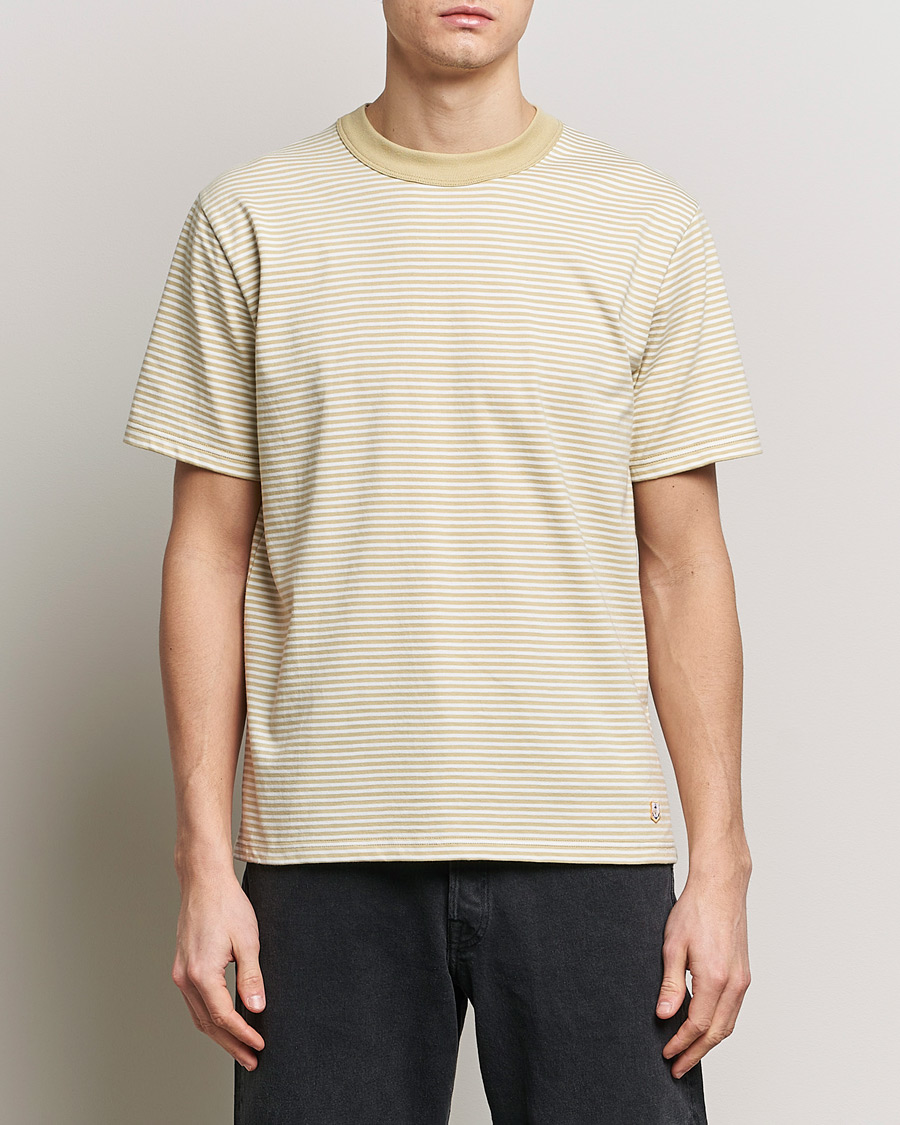 Men | Clothing | Armor-lux | Callac Héritage Stripe T-Shirt Pale Olive/Milk