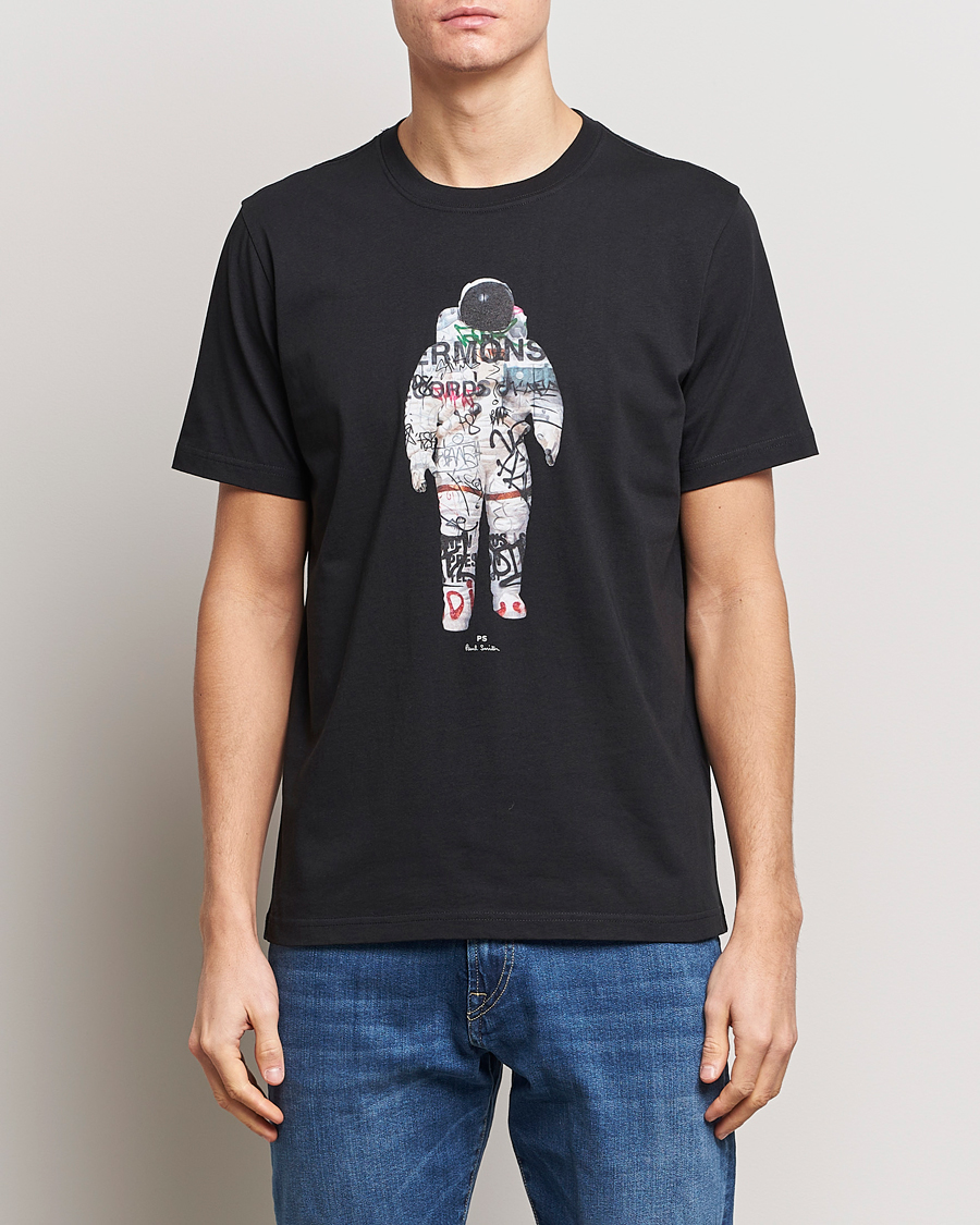 Men | Clothing | PS Paul Smith | Astronaut Crew Neck T-Shirt Black