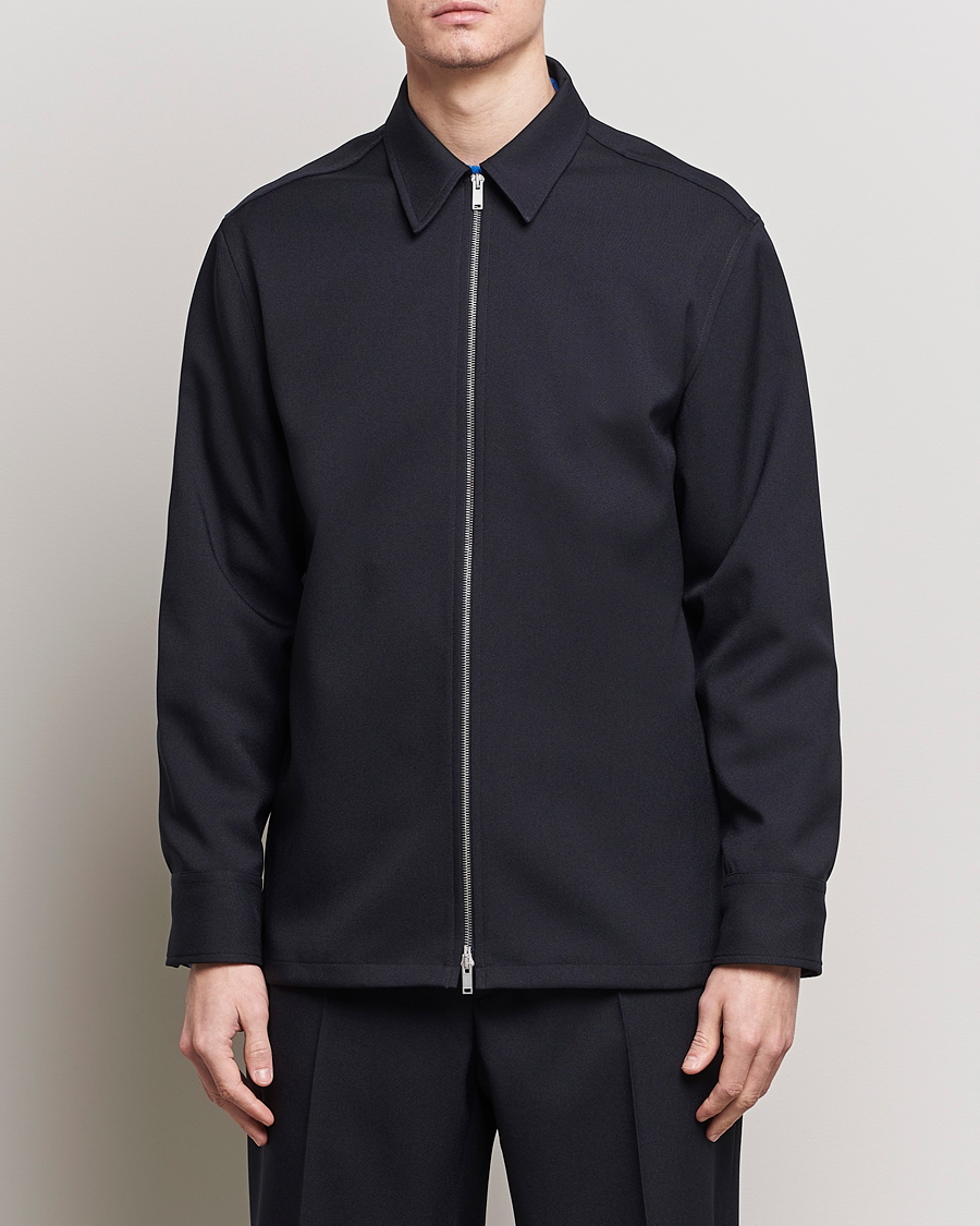 Men | Shirt Jackets | Jil Sander | Full Zip Overshirt Midnight