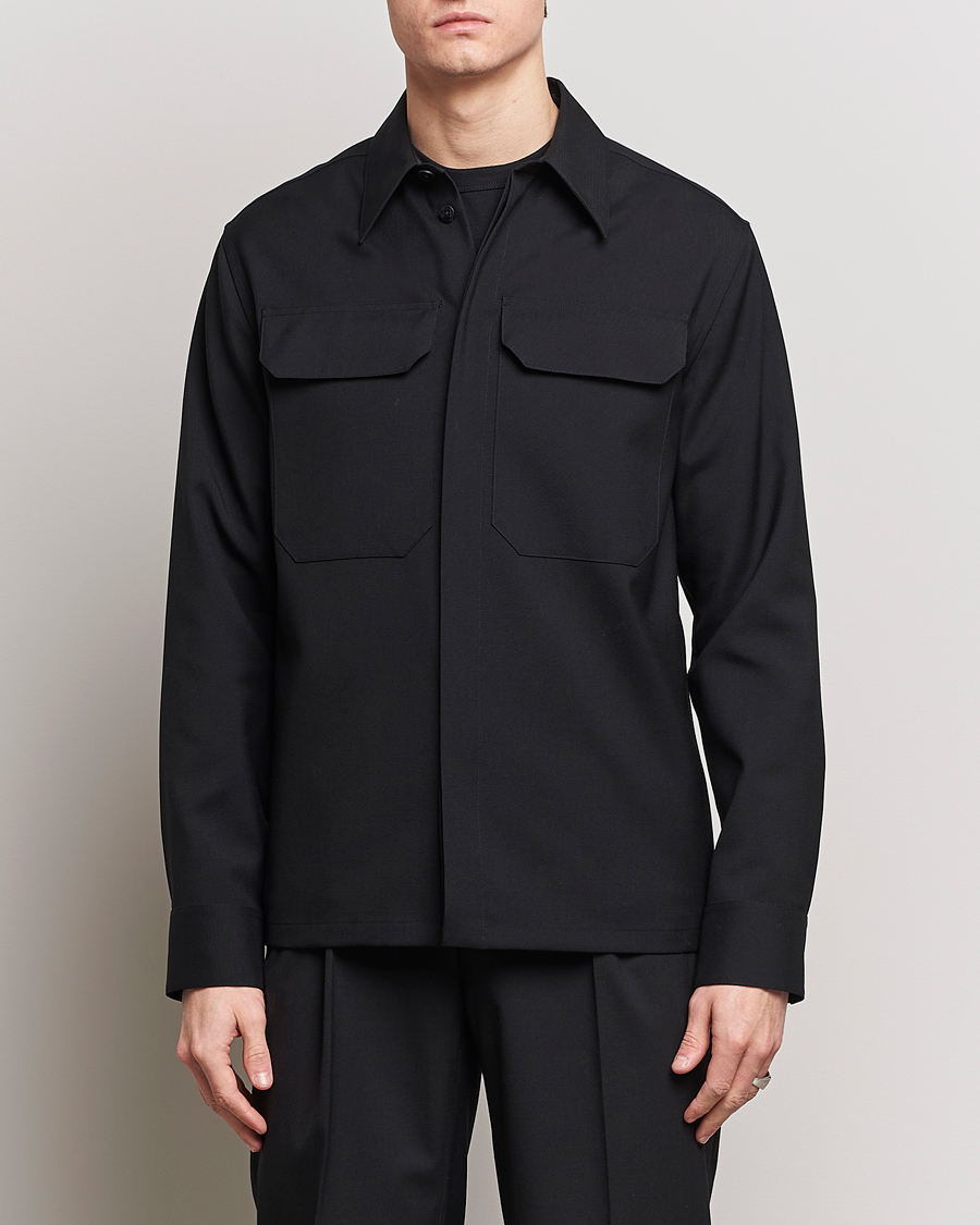 Men | Shirt Jackets | Jil Sander | Double Pocket Overshirt Black