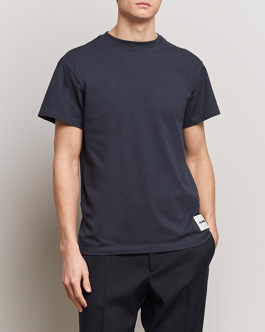 Homme | Jil Sander | Jil Sander | 3-Pack Bottom Logo T-Shirts White/Navy/Black