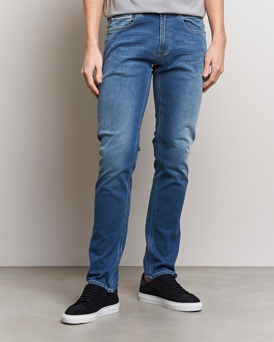 Men | Clothing | Replay | Grover Straight Fit Hyperflex Jeans Medium Blue